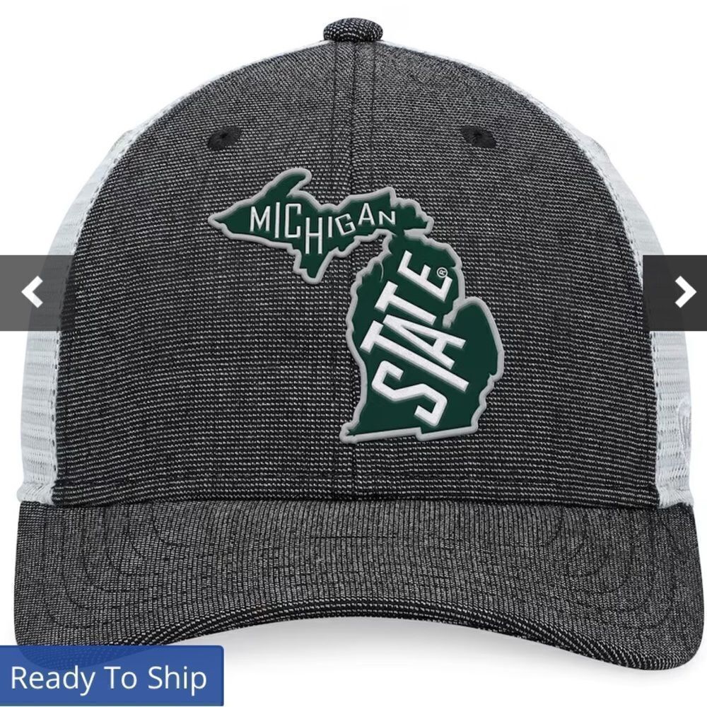 Top of the World Michigan State Spartans Trucker Snapback Hat - Charcoal/Green